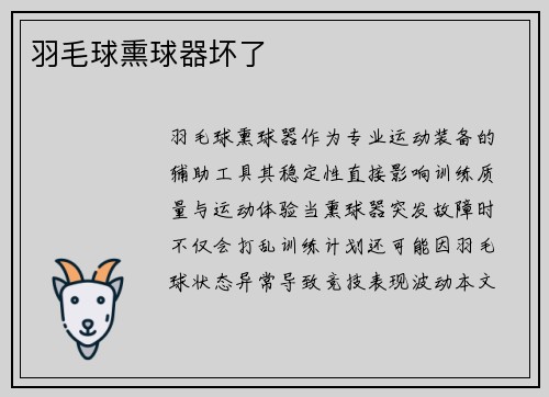 羽毛球熏球器坏了